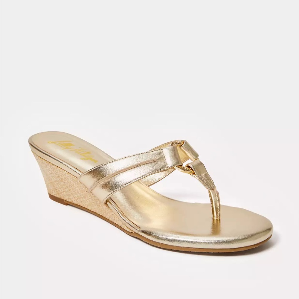 Lilly Pulitzer Metallic Gold Sandals